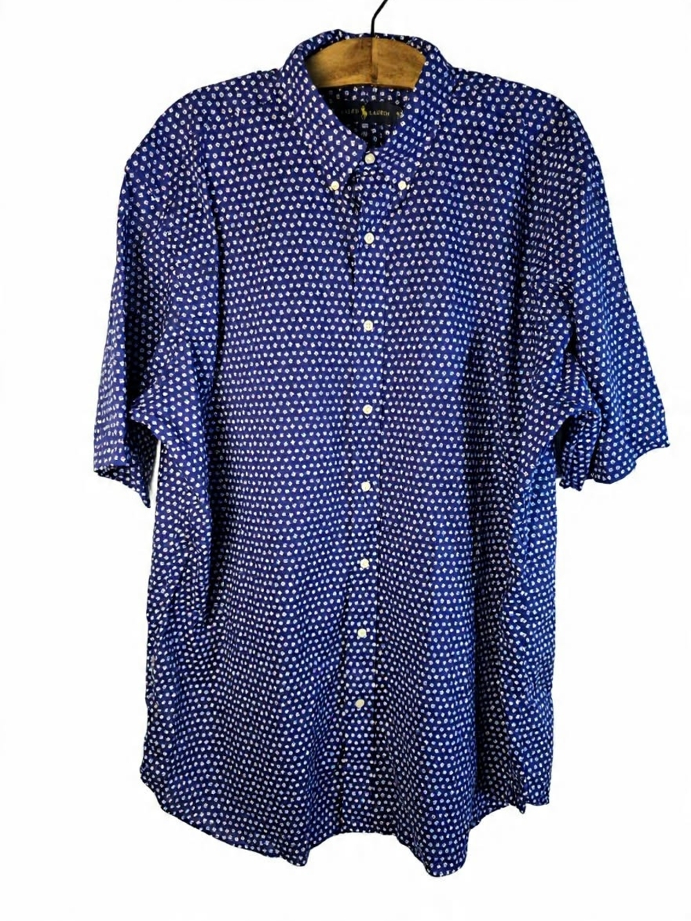 Ralph Lauren Blue Short-Sleeve Button-Down Lightweight Preppy Backyard BBQ
